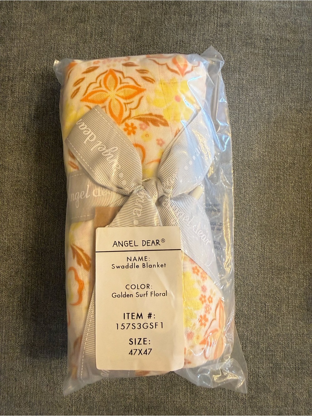 Angel Dear Golden Surf Floral Baby Swaddle Blanket - Yellow & Orange